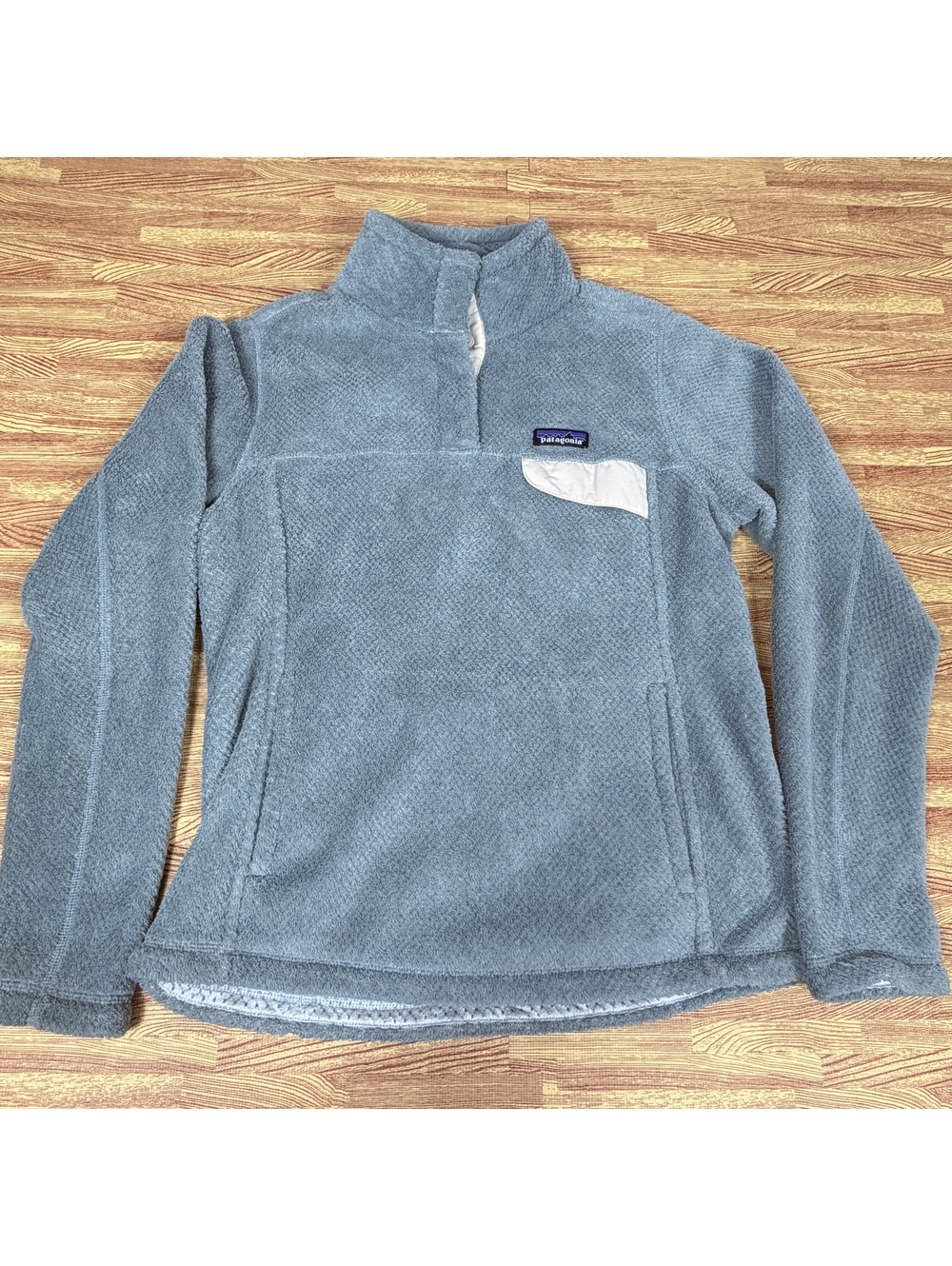 Patagonia Re-Tool Snap-T Fleece Pullover Womens M Gray Cream Polartec